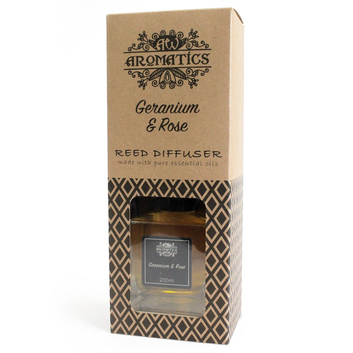 Difusor de varillas con aceites esenciales de geranio y rosa