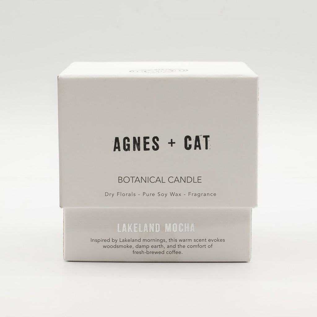 Vela de soja botánica Agnes + Cat  - Lakeland Mocha