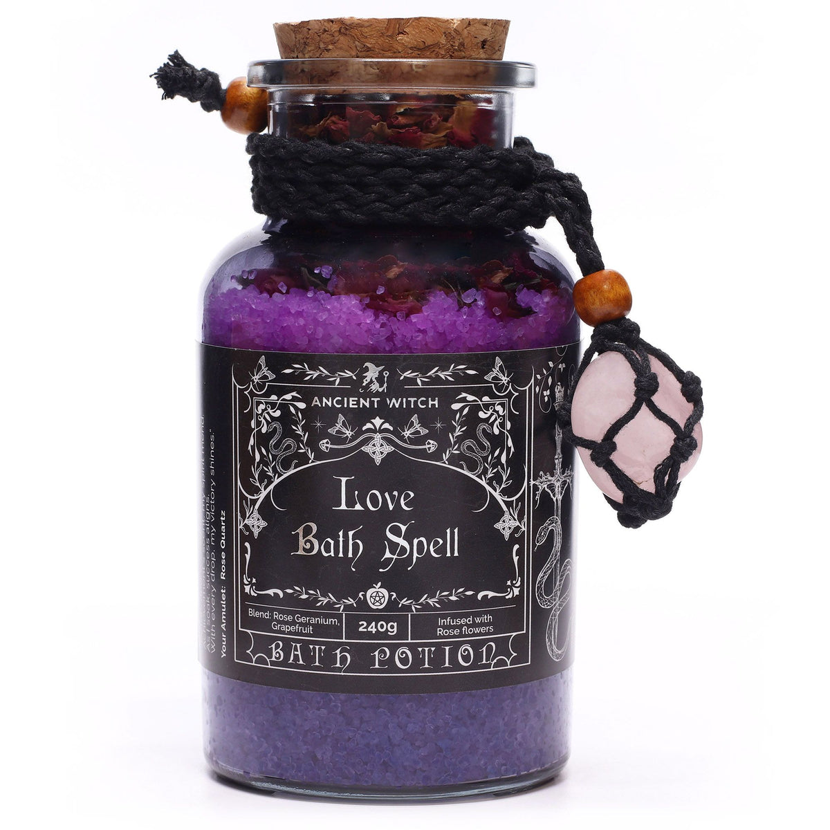 Poción de baño Brujas Antiguas Amor con cuarzo rosa 240 g