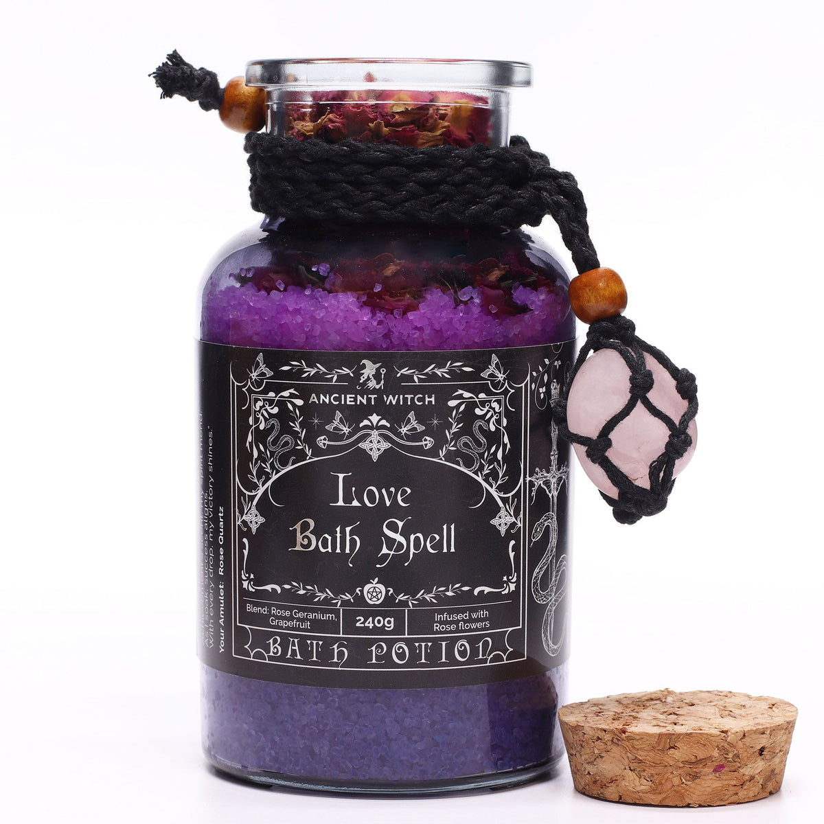 Poción de baño Brujas Antiguas Amor con cuarzo rosa 240 g