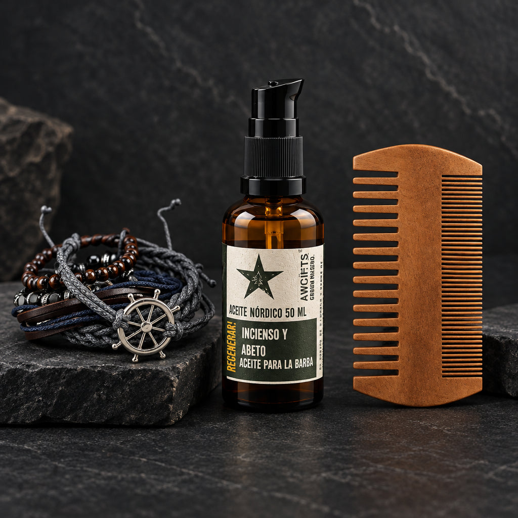 Set cuidado facial y barba Para él con pulsera