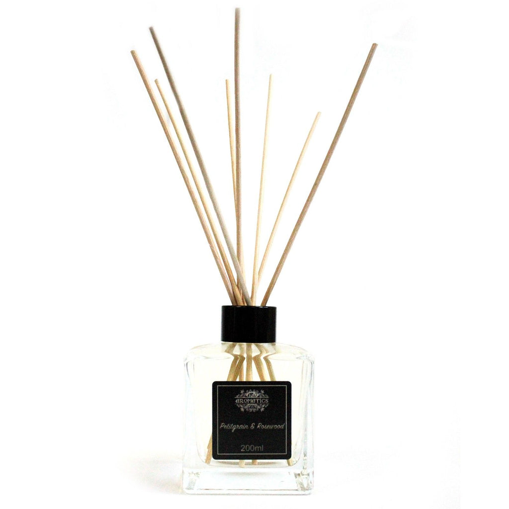 Difusor de varillas con aceites esenciales de petitgrain y palo de rosa