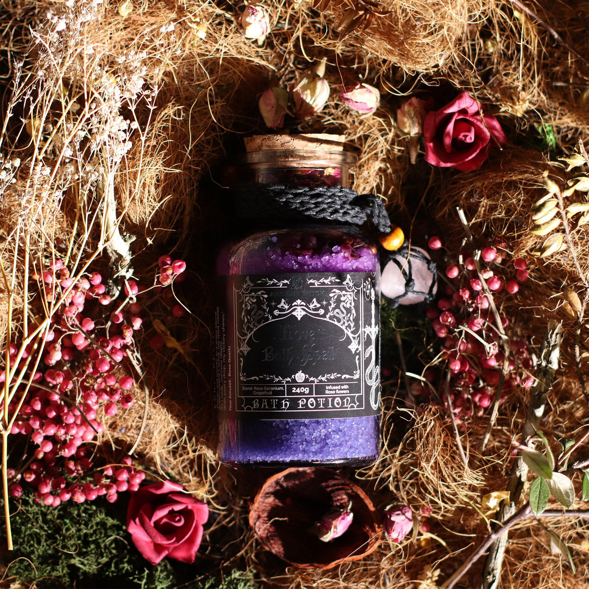 Poción de baño Brujas Antiguas Amor con cuarzo rosa 240 g