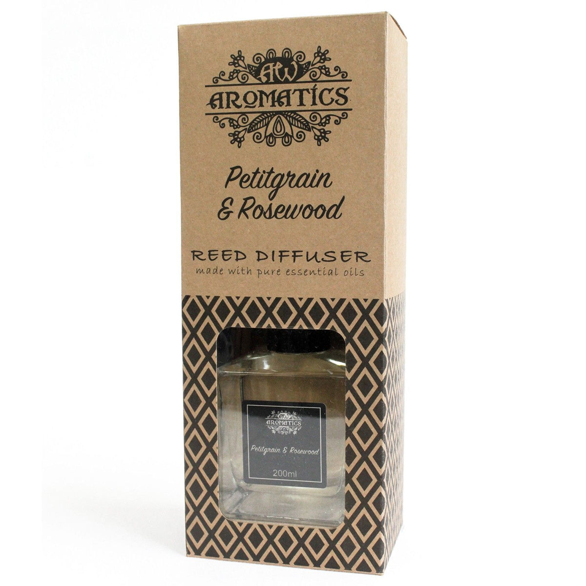 Difusor de varillas con aceites esenciales de petitgrain y palo de rosa