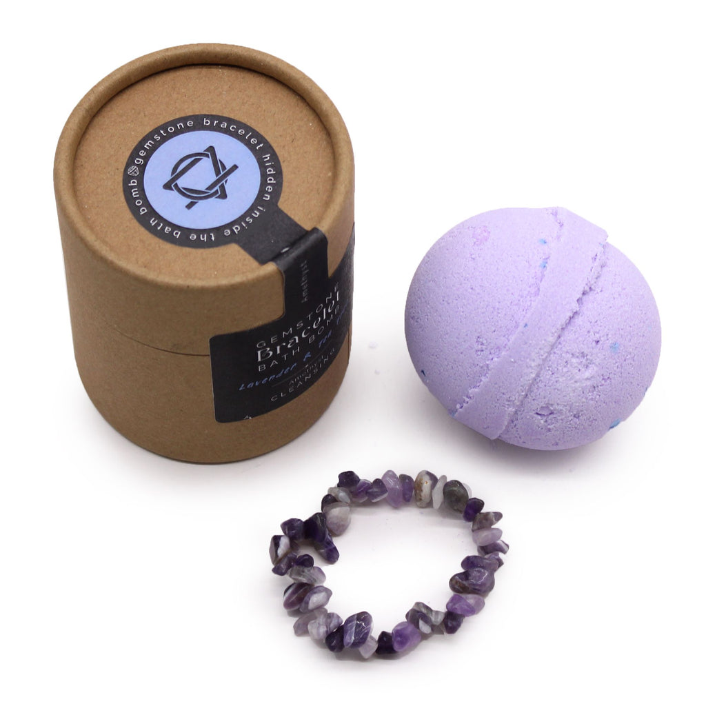 Bomba de baño con pulsera de amatista 140 g