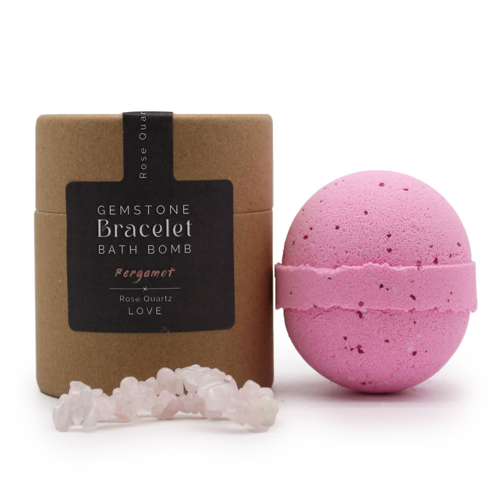 Bomba de baño con pulsera de cuarzo rosa 140 g