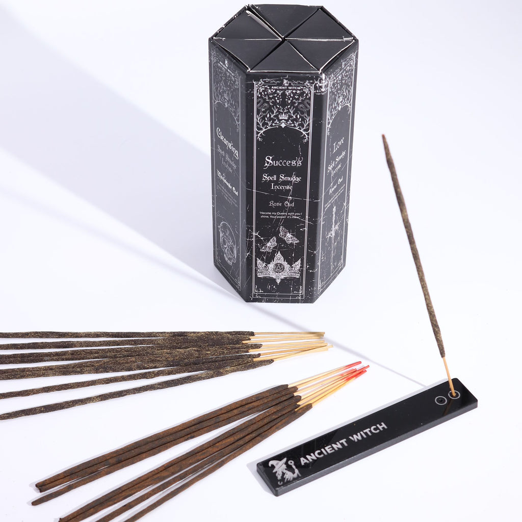 Incienso Brujas Antiguas set piramidal de 5 aromas con péndulos