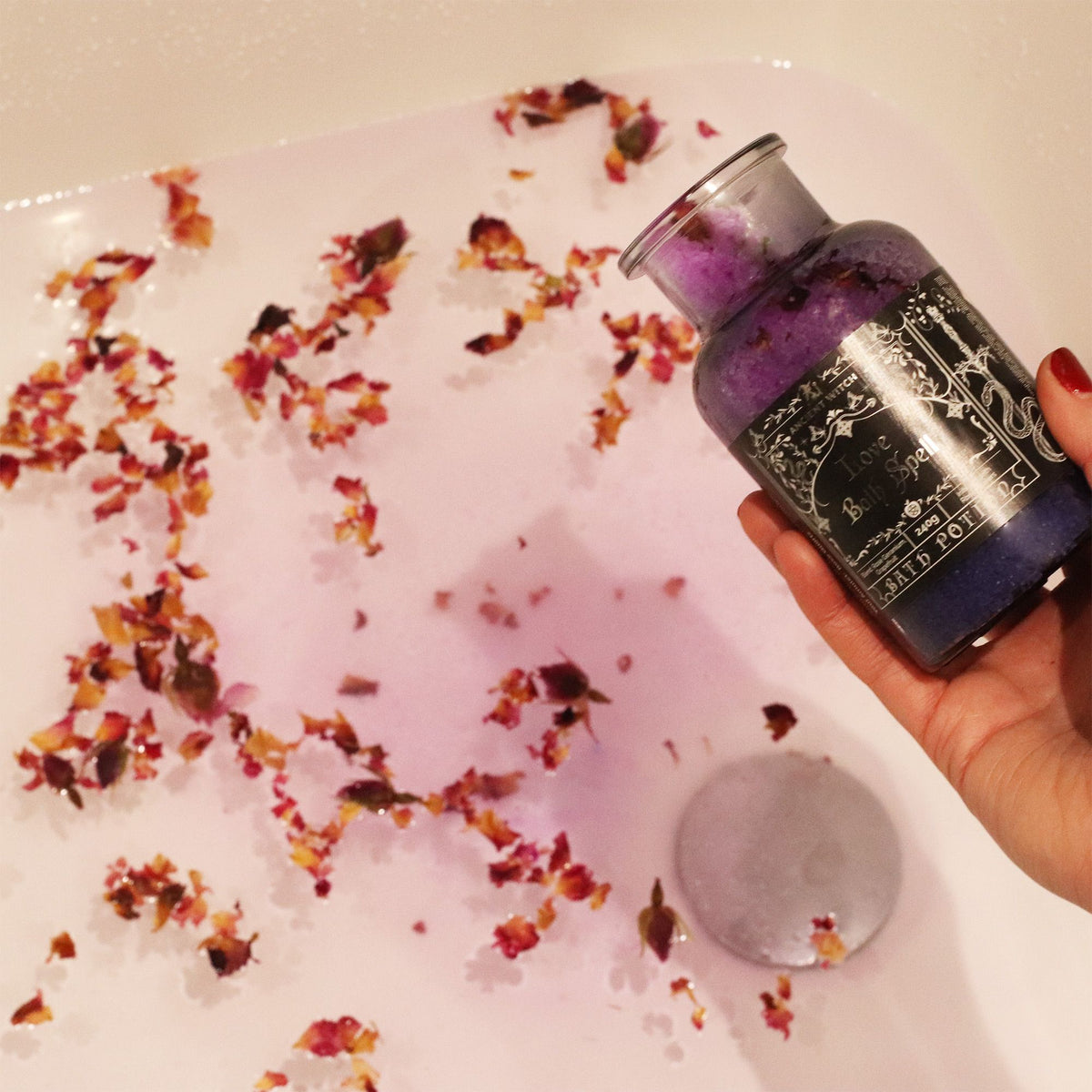 Poción de baño Brujas Antiguas Amor con cuarzo rosa 240 g