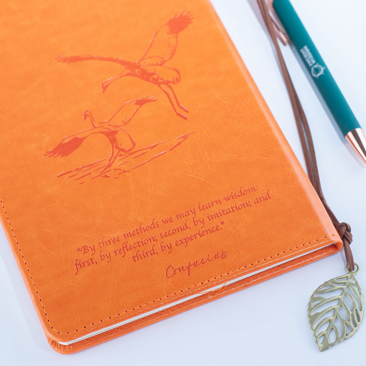 Cuaderno con pantalla LCD A5 efecto cuero naranja