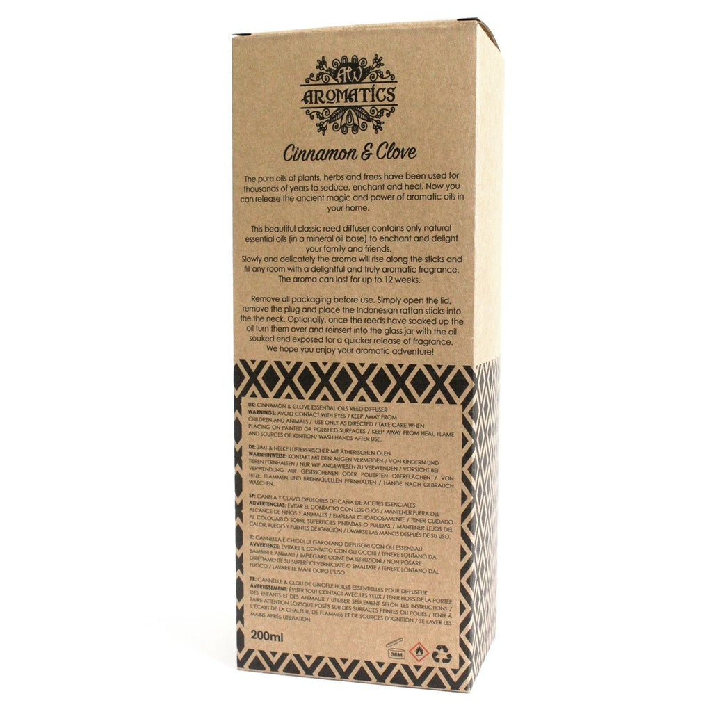 Difusor de varillas con aceites esenciales de canela y clavo