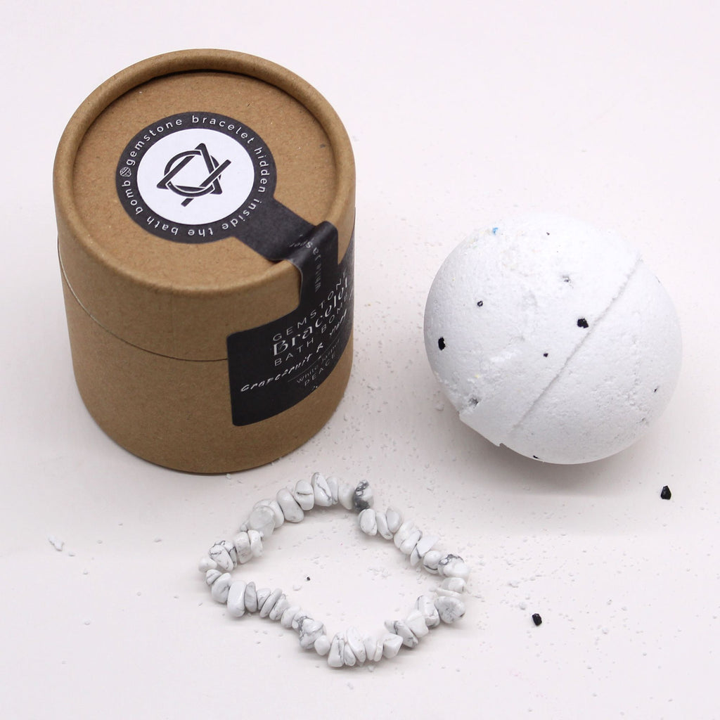 Bomba de baño con pulsera de jaspe blanco 140 g