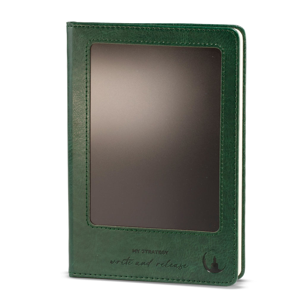 Cuaderno con pantalla LCD A5 efecto cuero verde