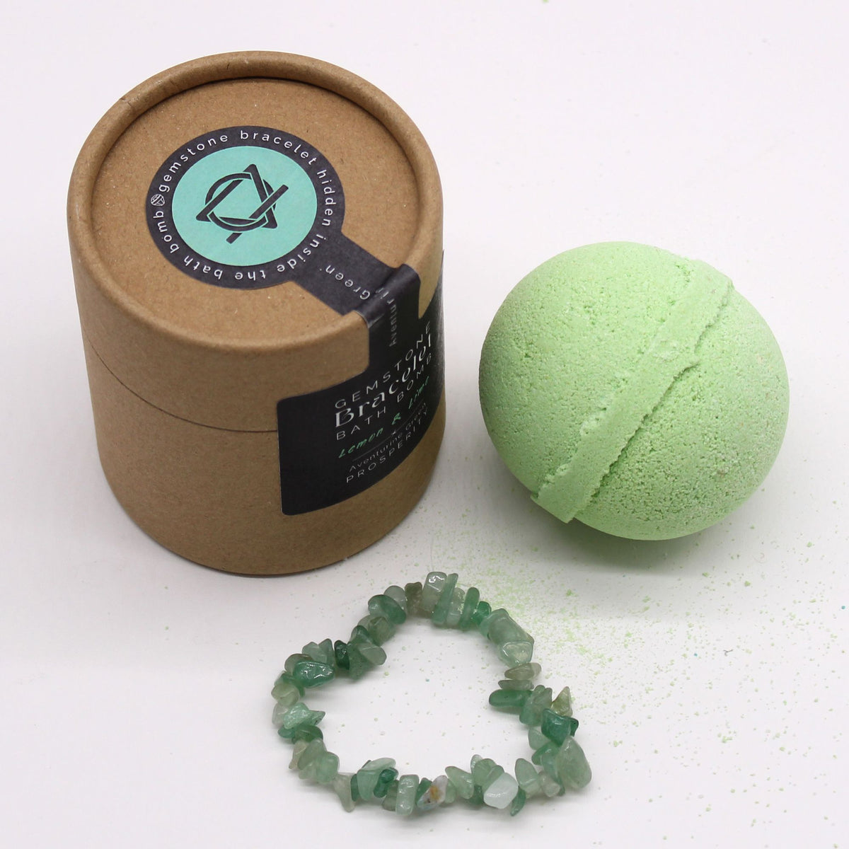 Bomba de baño con pulsera de aventurina verde 140 g