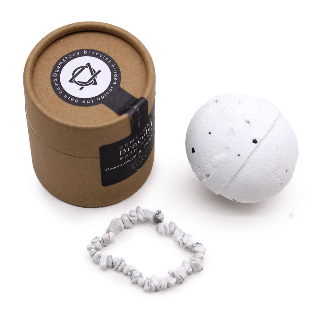Bomba de baño con pulsera de jaspe blanco 140 g
