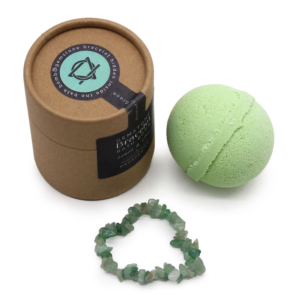 Bomba de baño con pulsera de aventurina verde 140 g