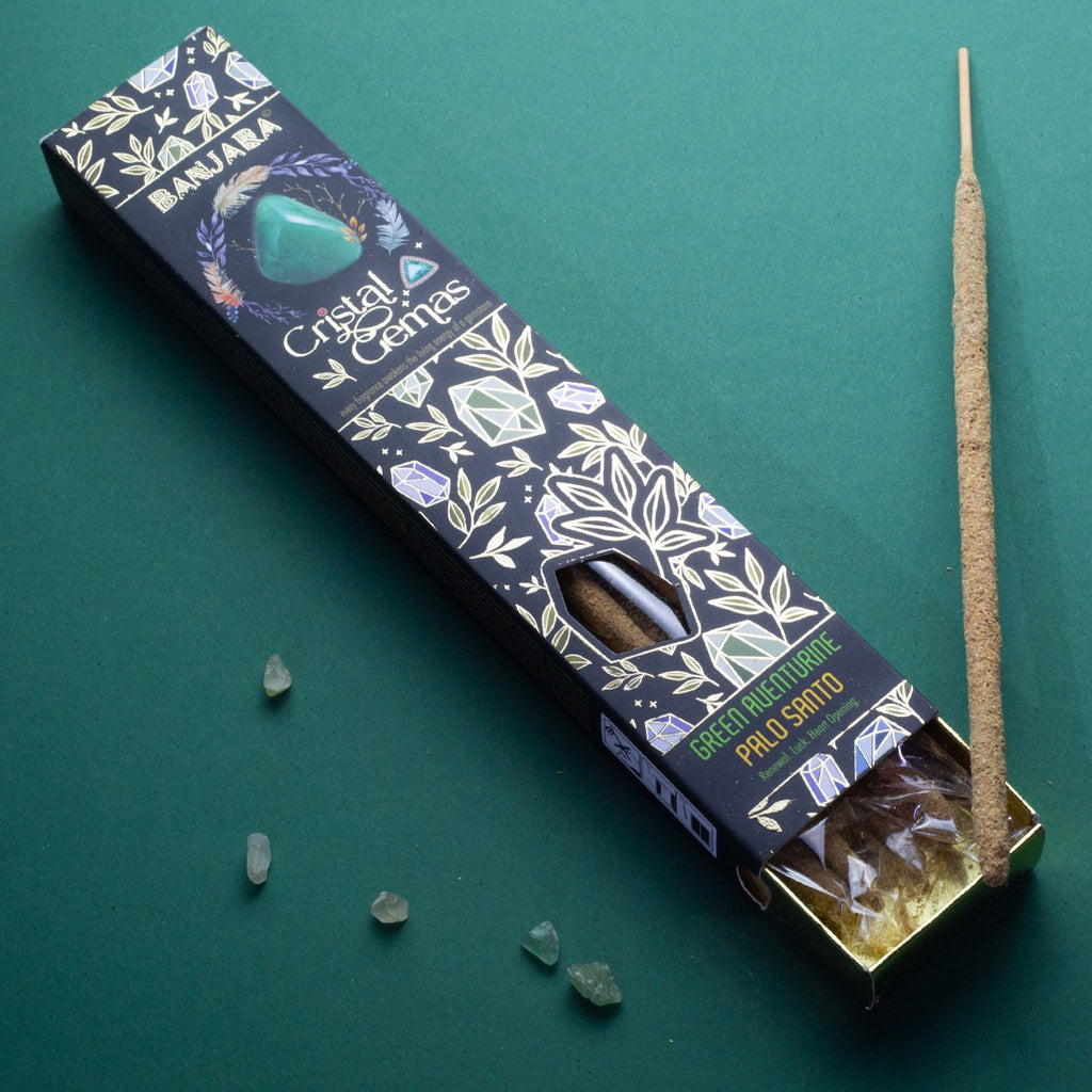Incienso Banjara Palo santo con aventurina verde 15 g