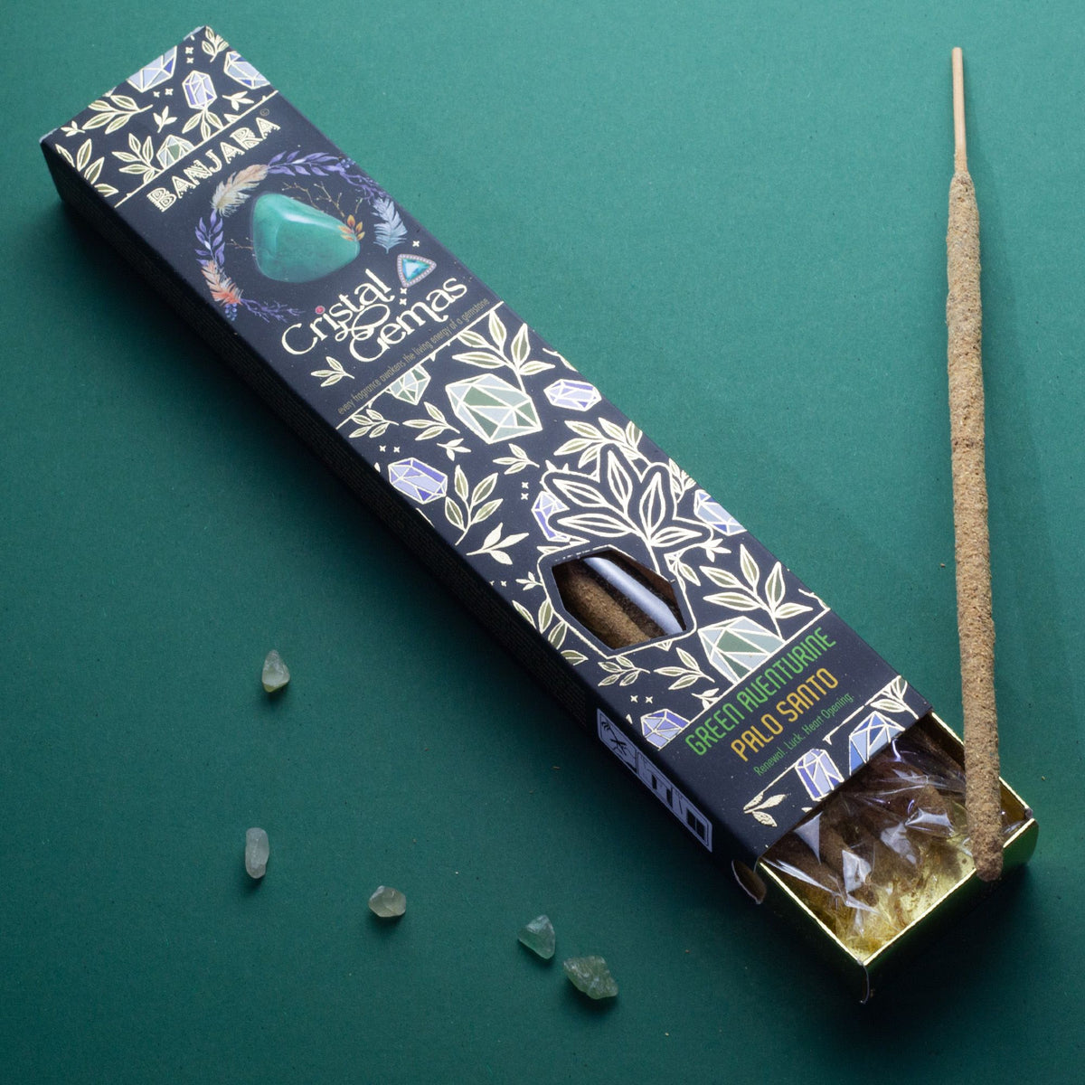 Incienso Banjara Palo santo con aventurina verde 15 g