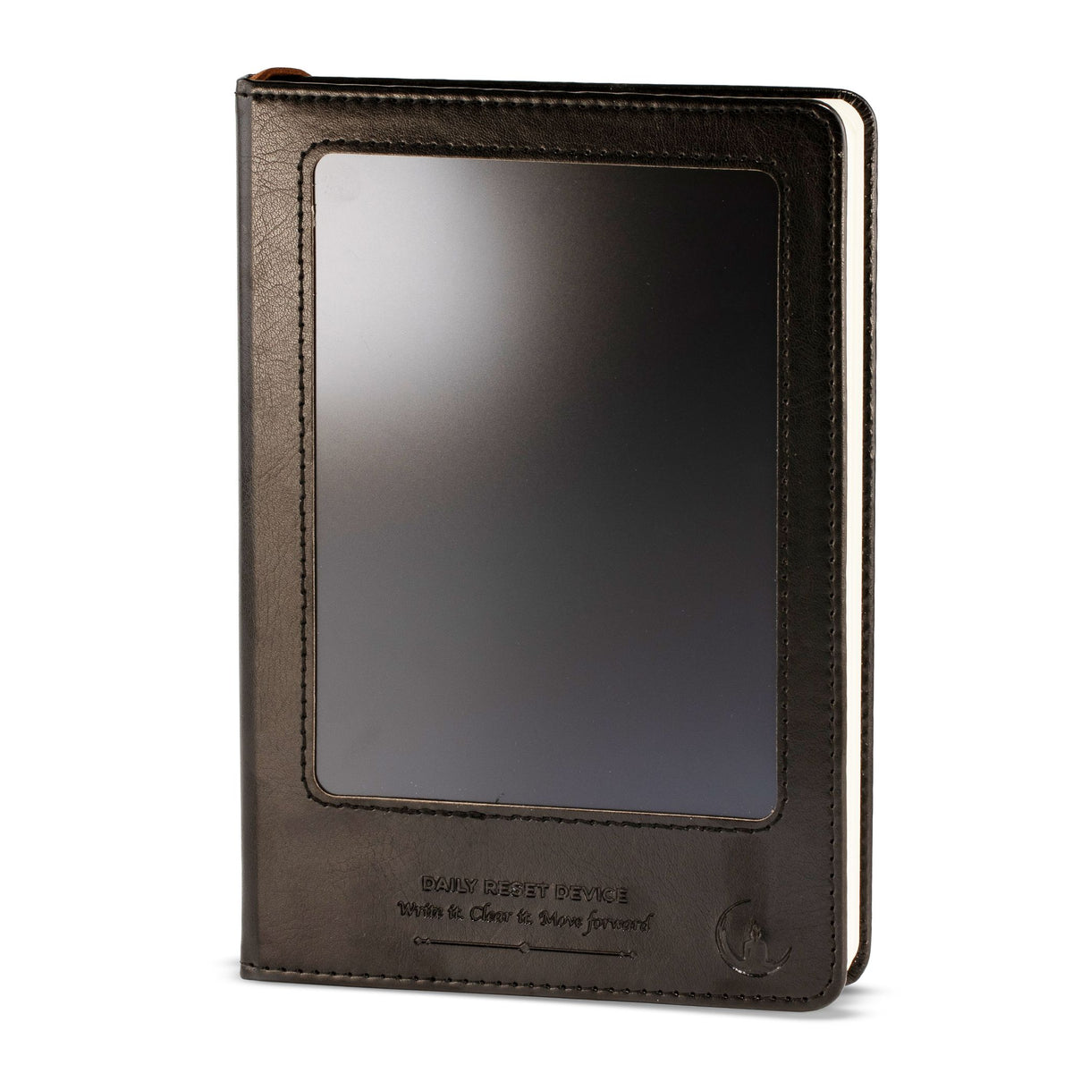 Cuaderno con pantalla LCD A5 efecto cuero negro