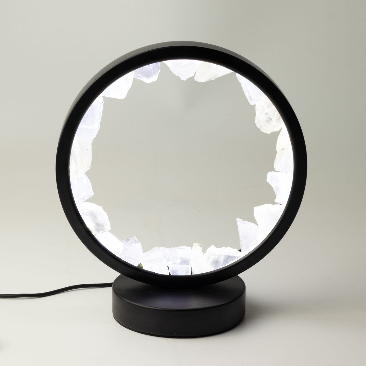 Lámpara Halo Mente Zen con cuarzo transparente