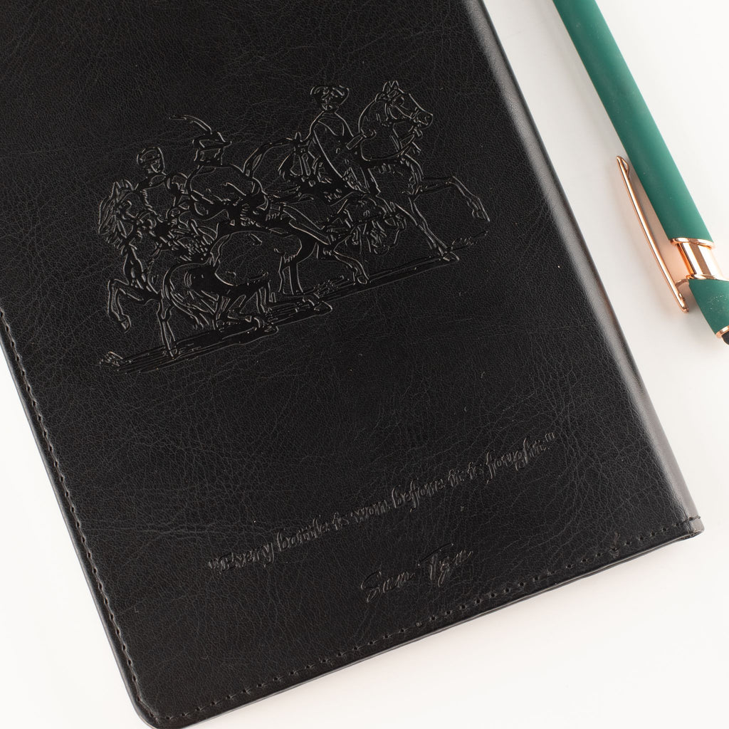 Cuaderno con pantalla LCD A5 efecto cuero negro