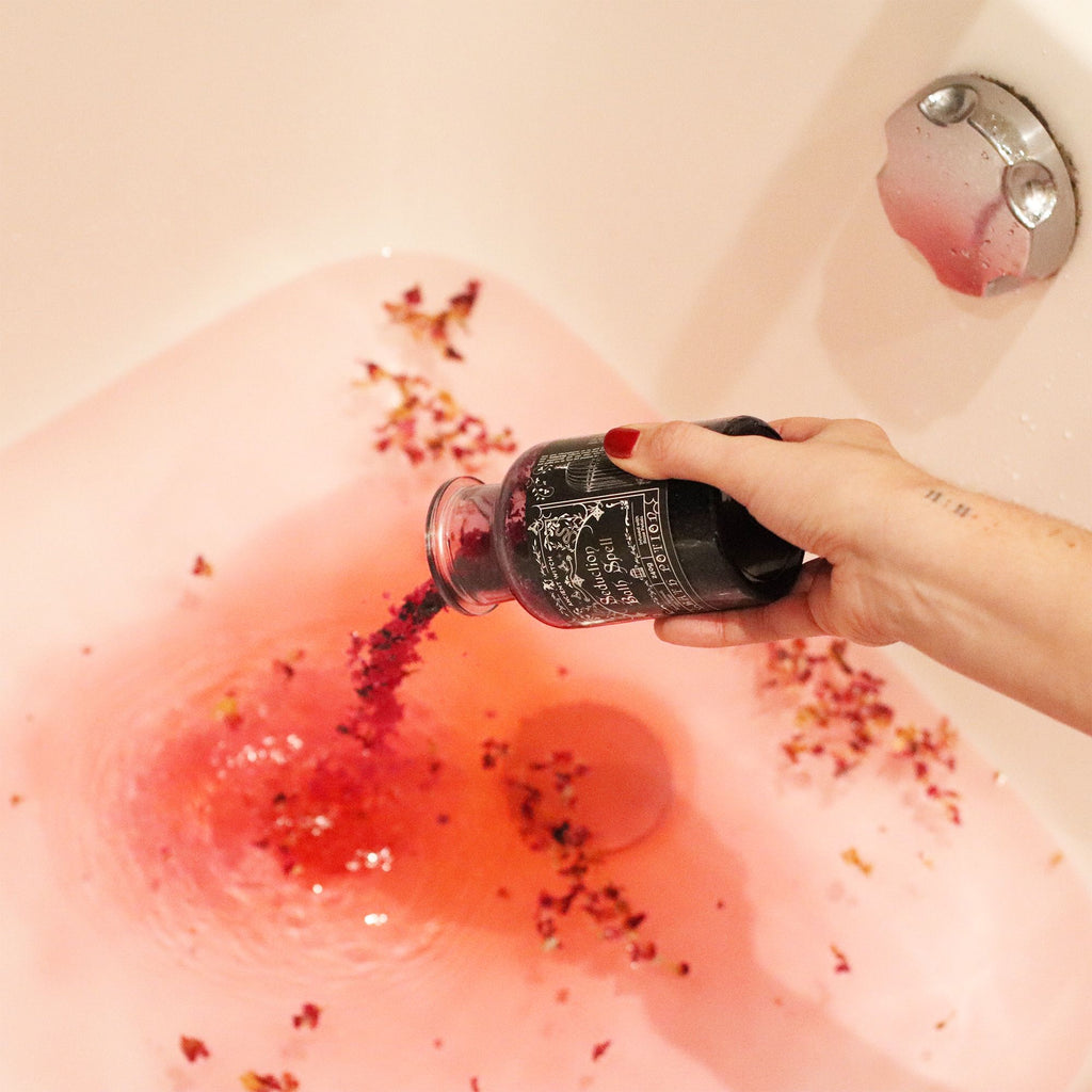 Poción de baño Brujas Antiguas Seducción con amuleto de amatista