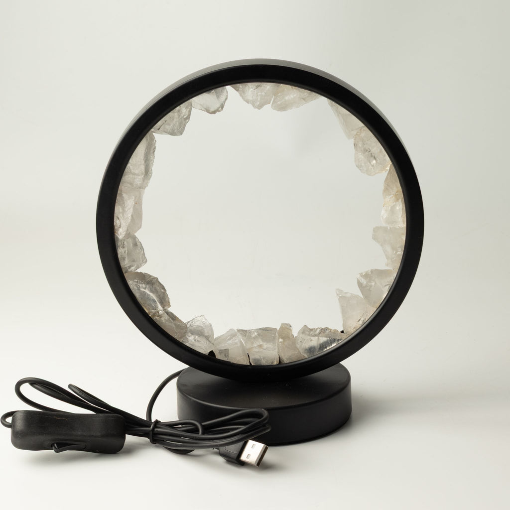 Lámpara Halo Mente Zen con cuarzo transparente