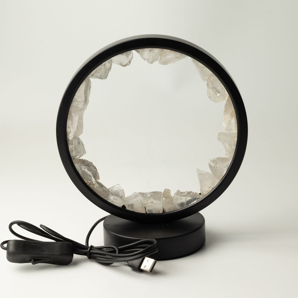 Lámpara Halo Mente Zen con cuarzo transparente