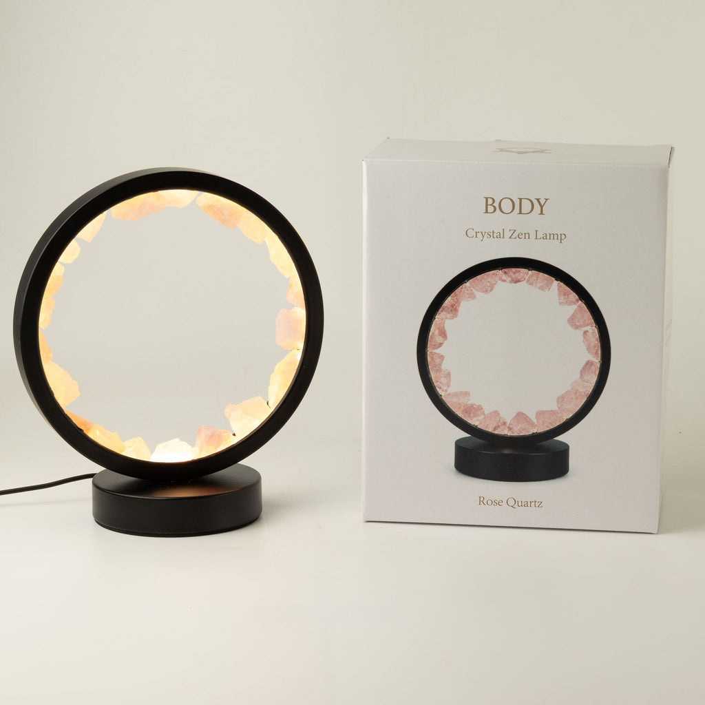Lámpara Halo Cuerpo Zen con cuarzo rosa