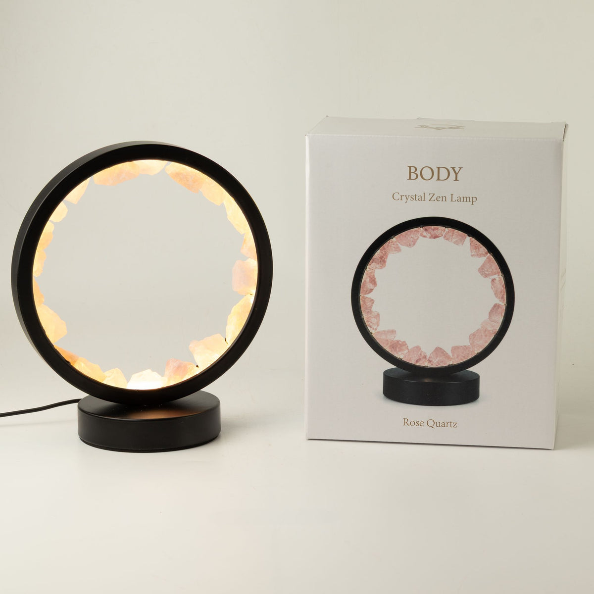 Lámpara Halo Cuerpo Zen con cuarzo rosa