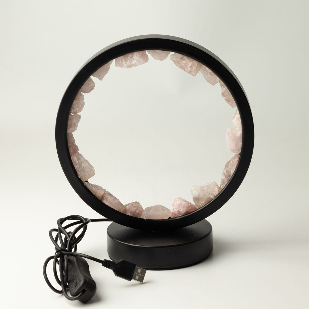 Lámpara Halo Cuerpo Zen con cuarzo rosa