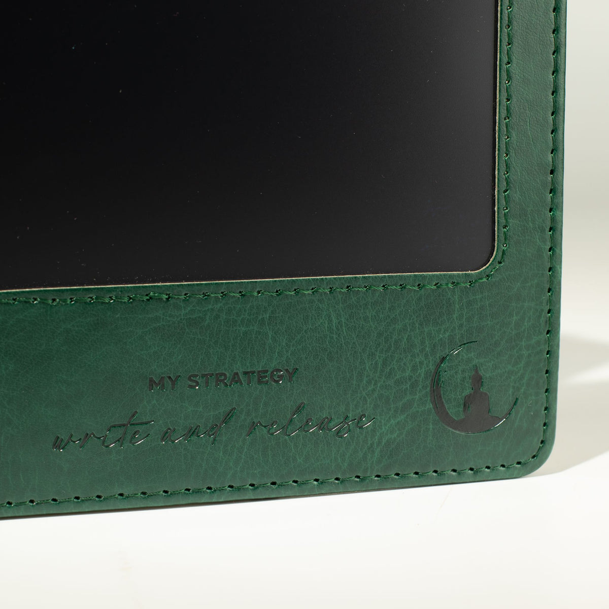 Cuaderno con pantalla LCD A5 efecto cuero verde