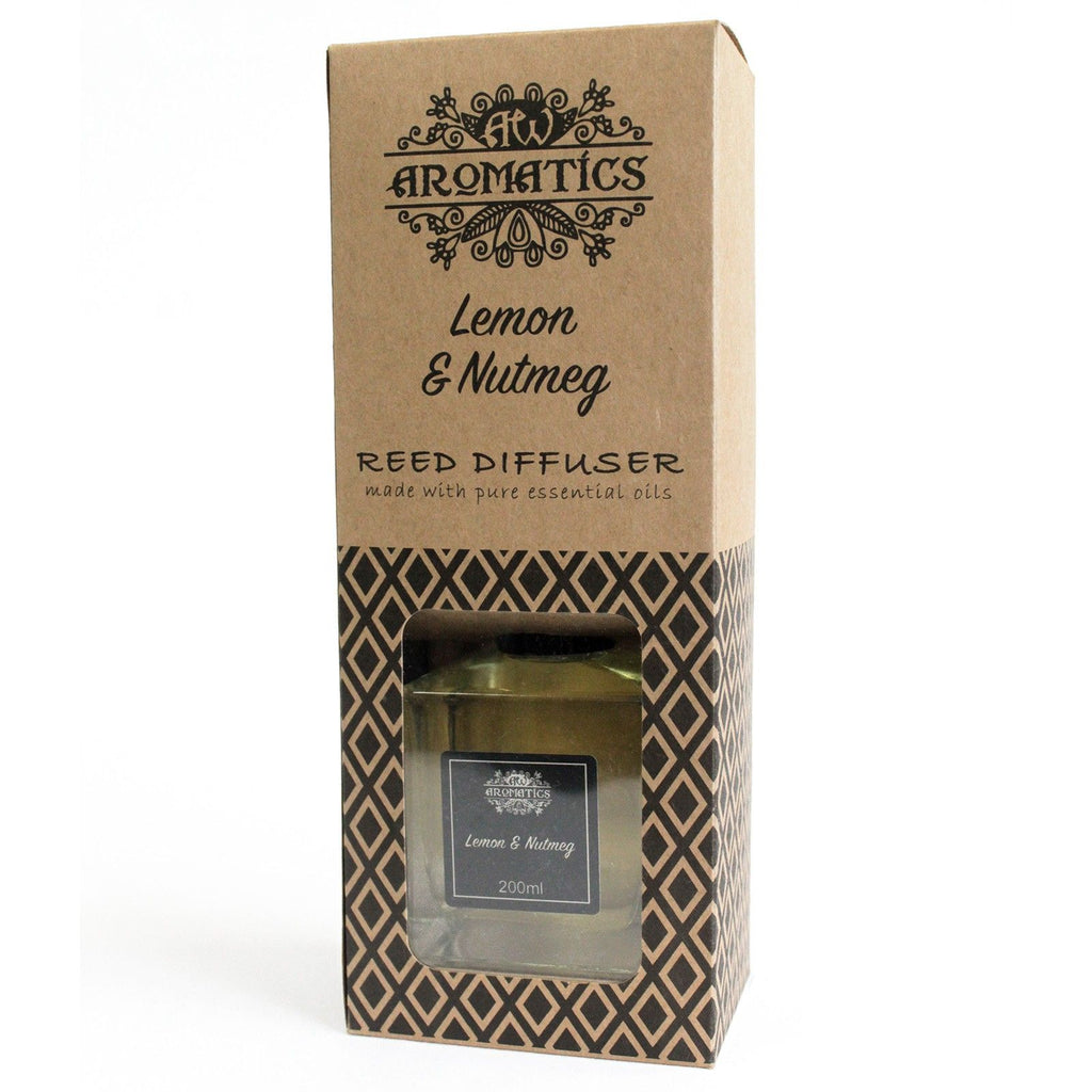 Difusor de varillas con aceites esenciales de limón y nuez moscada